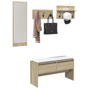 Garderobe set 4-delig bewerkt hout sonoma eiken