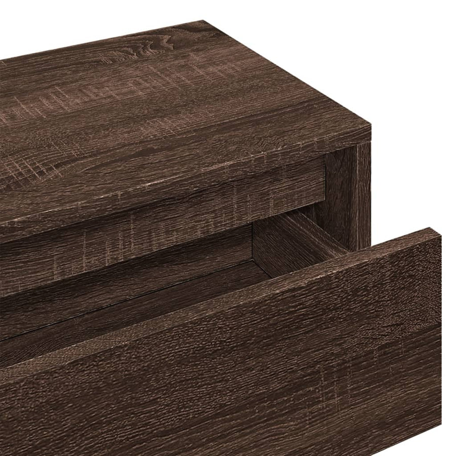 4-delige Halmeubelset bewerkt hout bruin eikenkleurig