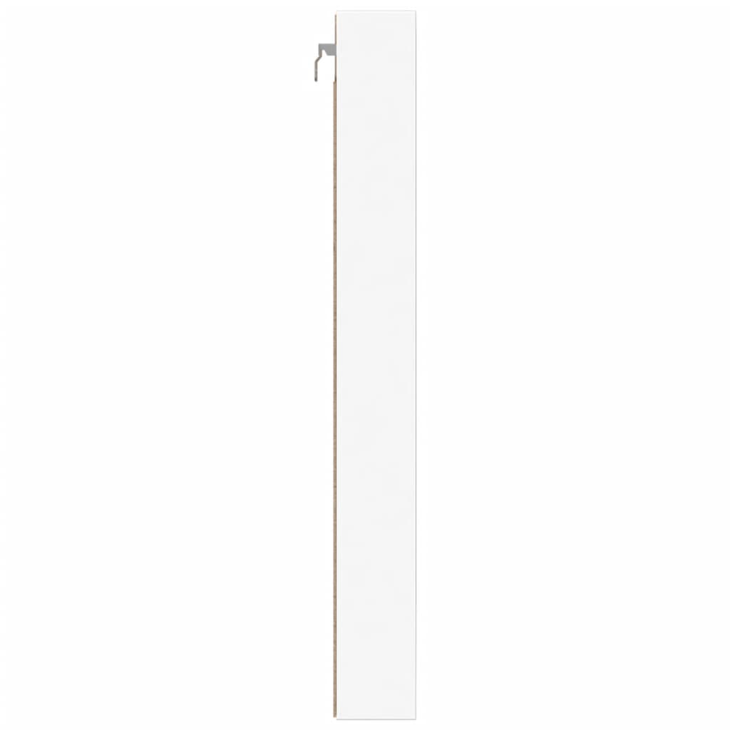 Vitrinekast 100x8,5x75 cm bewerkt hout wit