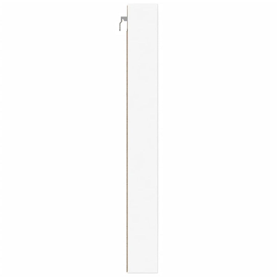 Vitrinekast 100x8,5x75 cm bewerkt hout wit