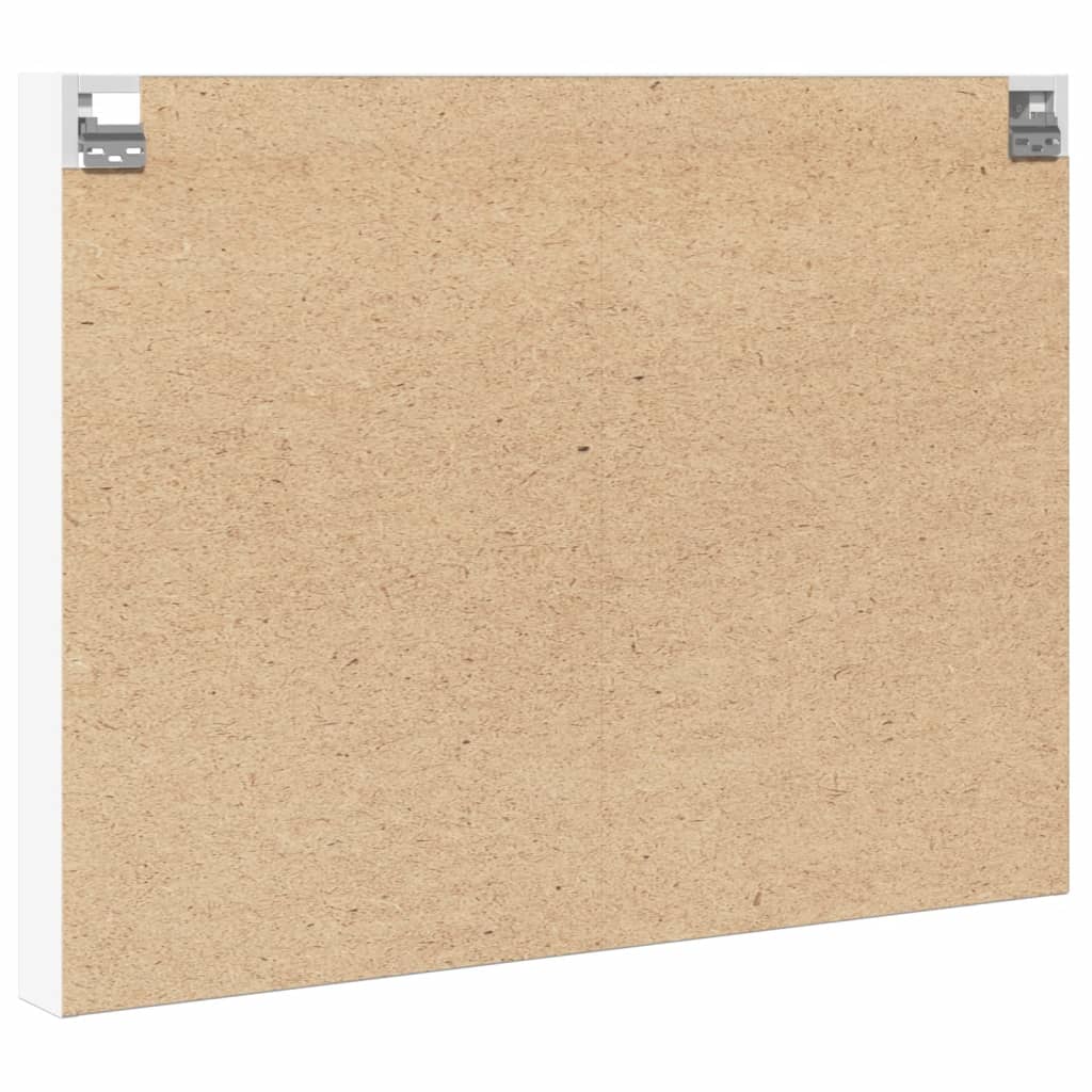 Vitrinekast 100x8,5x75 cm bewerkt hout wit