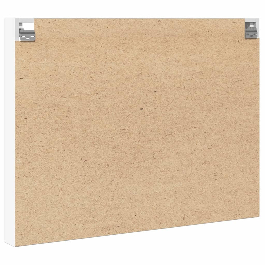 Vitrinekast 100x8,5x75 cm bewerkt hout wit