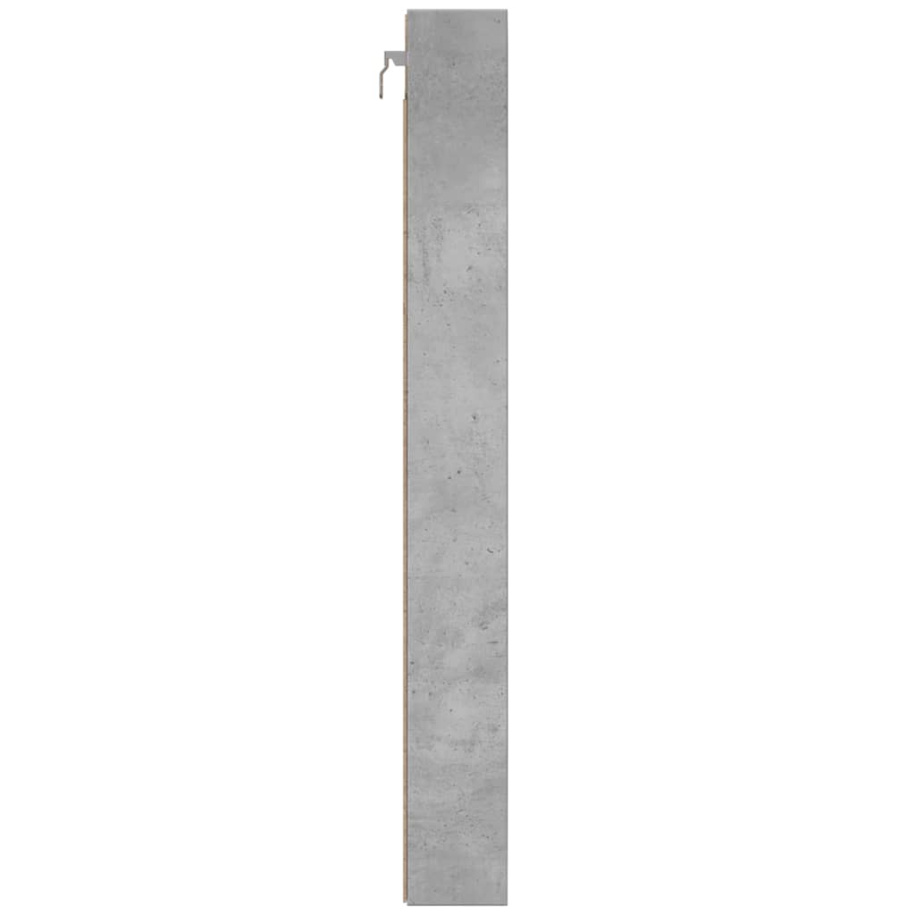 Vitrinekast 100x8,5x75 cm bewerkt hout betongrijs