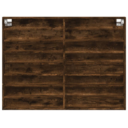 Vitrinekast 100X8,5X75 Cm Bewerkt Hout Gerookt Eikenkleurig Wit