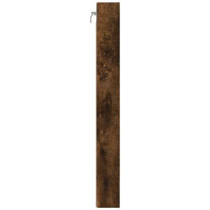 Vitrinekast 100X8,5X75 Cm Bewerkt Hout Gerookt Eikenkleurig Wit