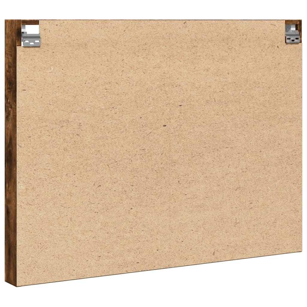 Vitrinekast 100X8,5X75 Cm Bewerkt Hout Gerookt Eikenkleurig Wit