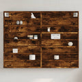 Vitrinekast 100X8,5X75 Cm Bewerkt Hout Gerookt Eikenkleurig Wit
