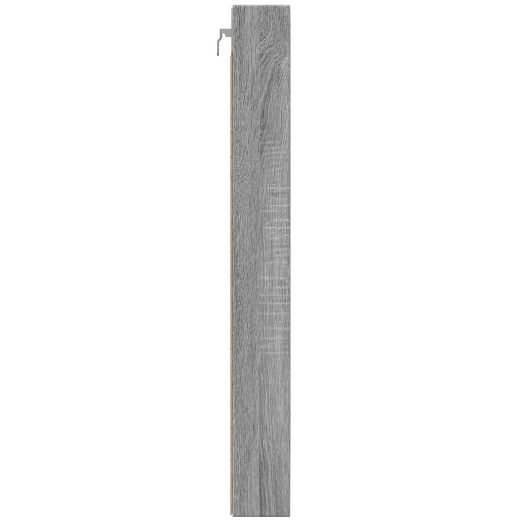 Vitrinekast 100x8,5x75 cm bewerkt hout grijs sonoma eikenkleur