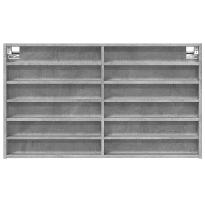 Vitrinekast 100x8,5x58 cm bewerkt hout betongrijs