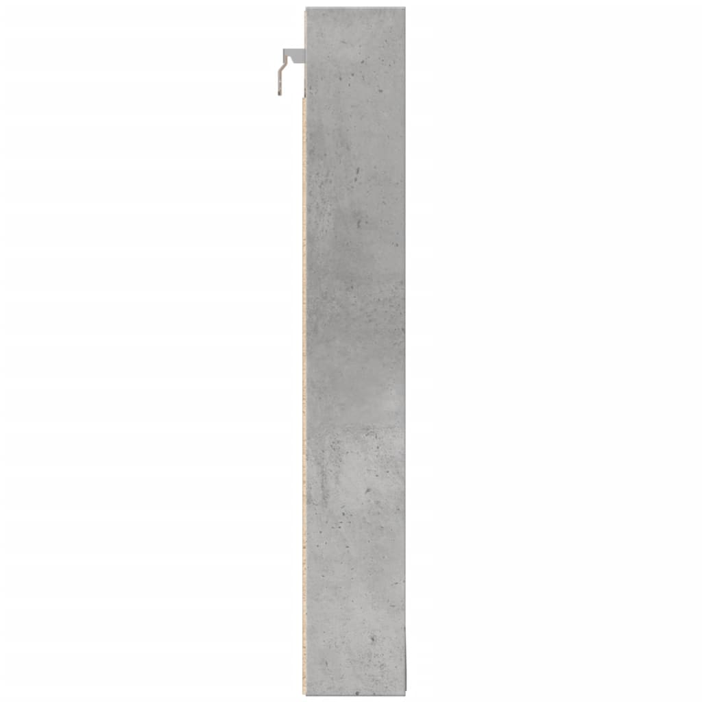 Vitrinekast 100x8,5x58 cm bewerkt hout betongrijs