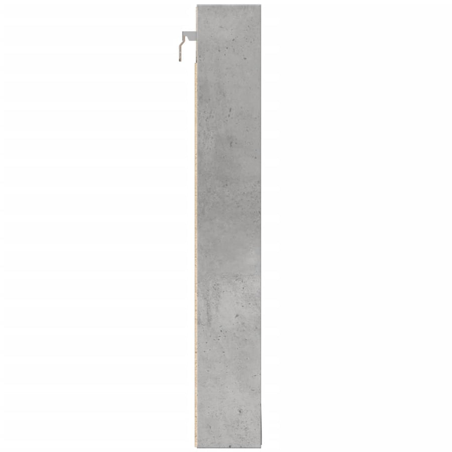 Vitrinekast 100x8,5x58 cm bewerkt hout betongrijs