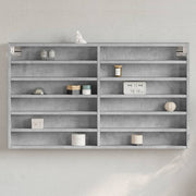 Vitrinekast 100x58 cm bewerkt hout betongrijs