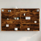 Vitrinekast 100x58 cm bewerkt hout gerookt eiken