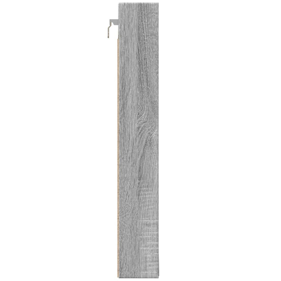 Vitrinekast 100x8,5x58 cm bewerkt hout grijs sonoma eikenkleur