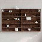 Vitrinekast 100x8,5x58 cm bewerkt hout bruin eiken