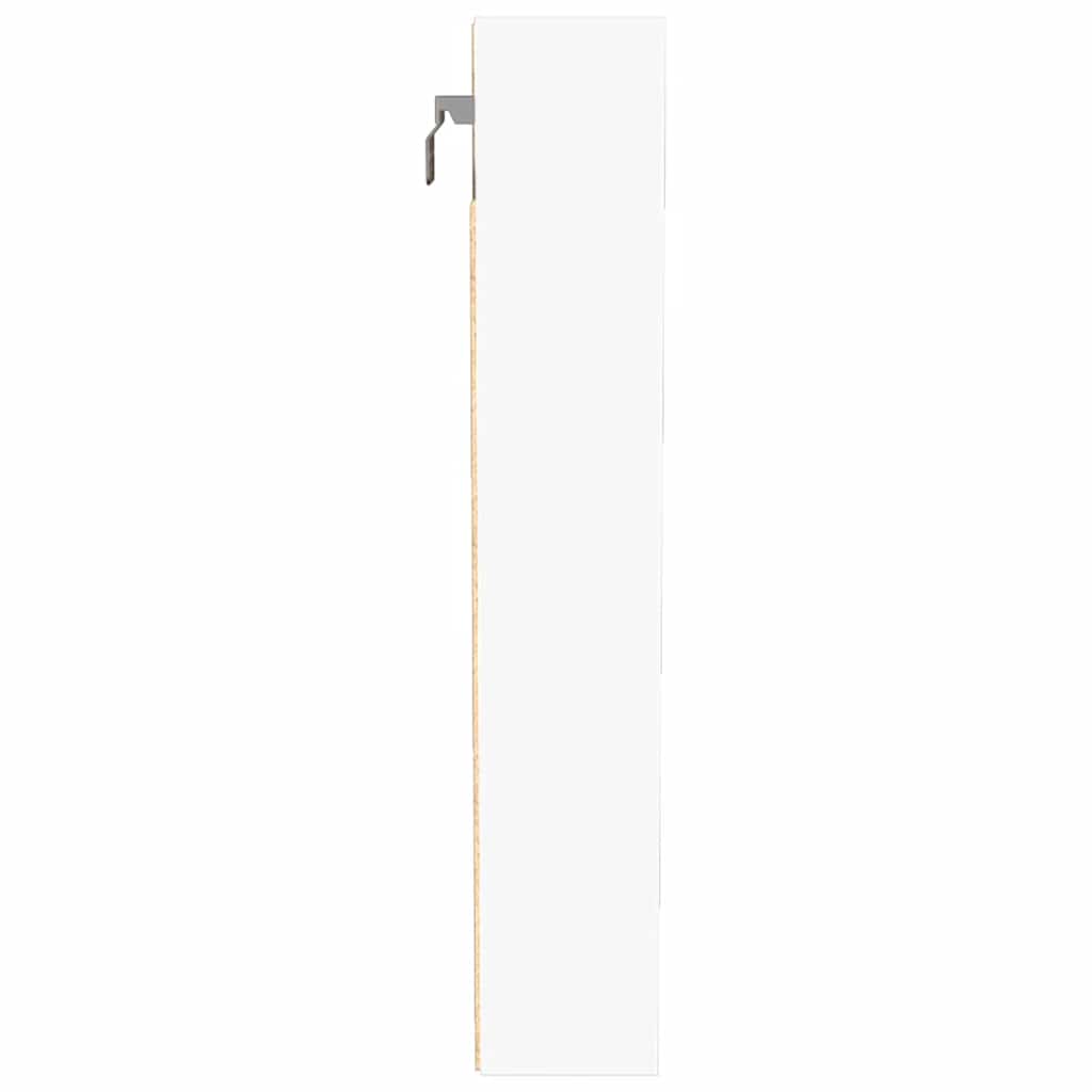 Vitrinekast 100x8,5x50 cm bewerkt hout wit
