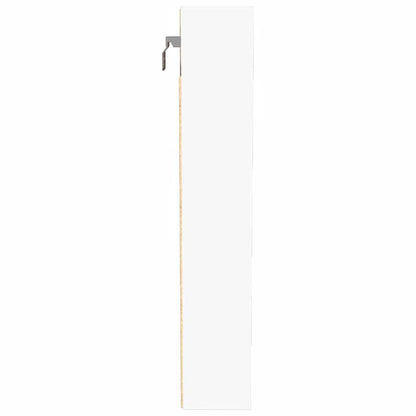 Vitrinekast 100x8,5x50 cm bewerkt hout wit