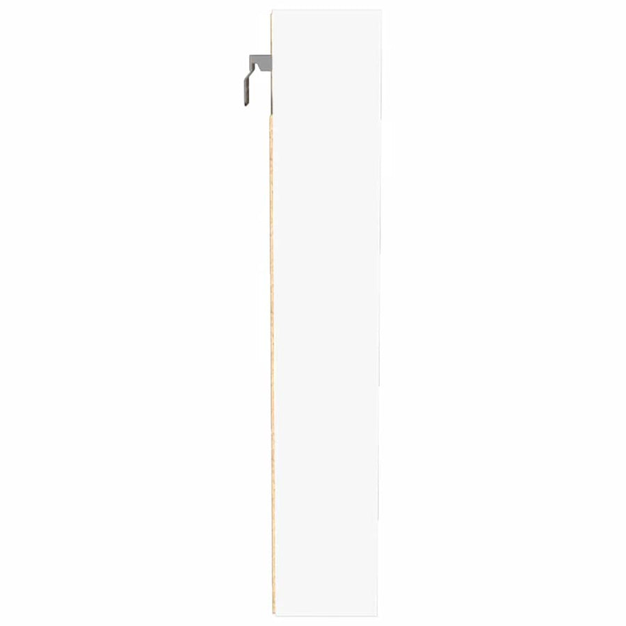 Vitrinekast 100x8,5x50 cm bewerkt hout wit