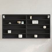 Vitrinekast 100x8,5x50 cm bewerkt hout zwart