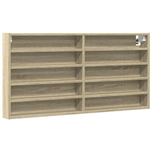Vitrinekast 100x8,5x50 cm bewerkt hout sonoma eikenkleurig