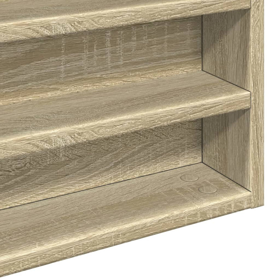 Vitrinekast 100x8,5x50 cm bewerkt hout sonoma eikenkleurig