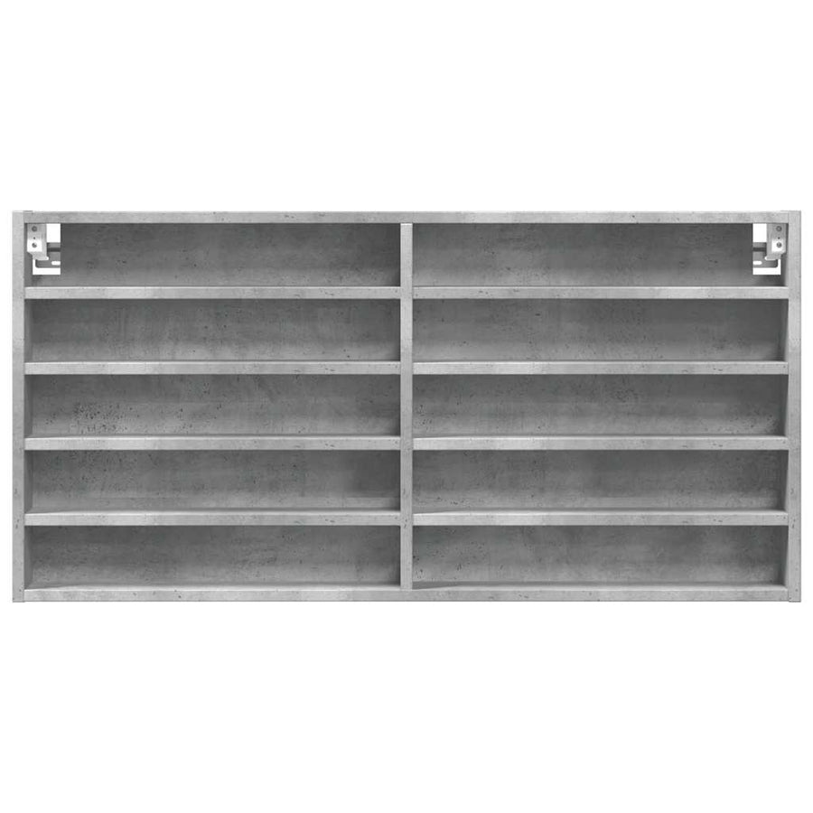 Vitrinekast 100x8,5x50 cm bewerkt hout betongrijs