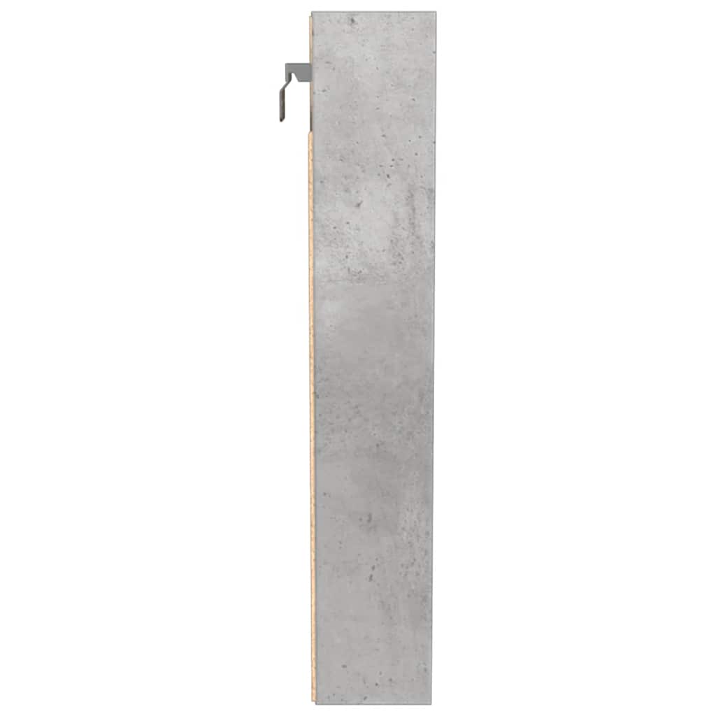 Vitrinekast 100x8,5x50 cm bewerkt hout betongrijs