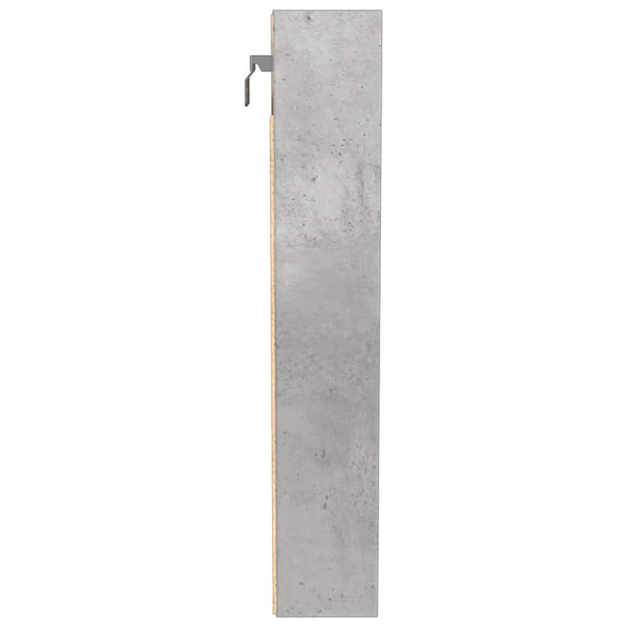 Vitrinekast 100x8,5x50 cm bewerkt hout betongrijs