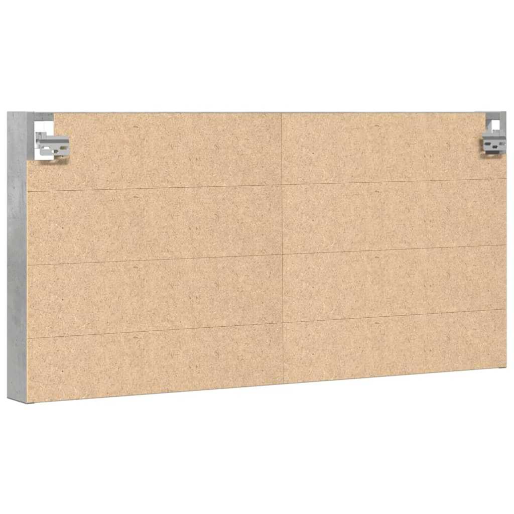Vitrinekast 100x8,5x50 cm bewerkt hout betongrijs