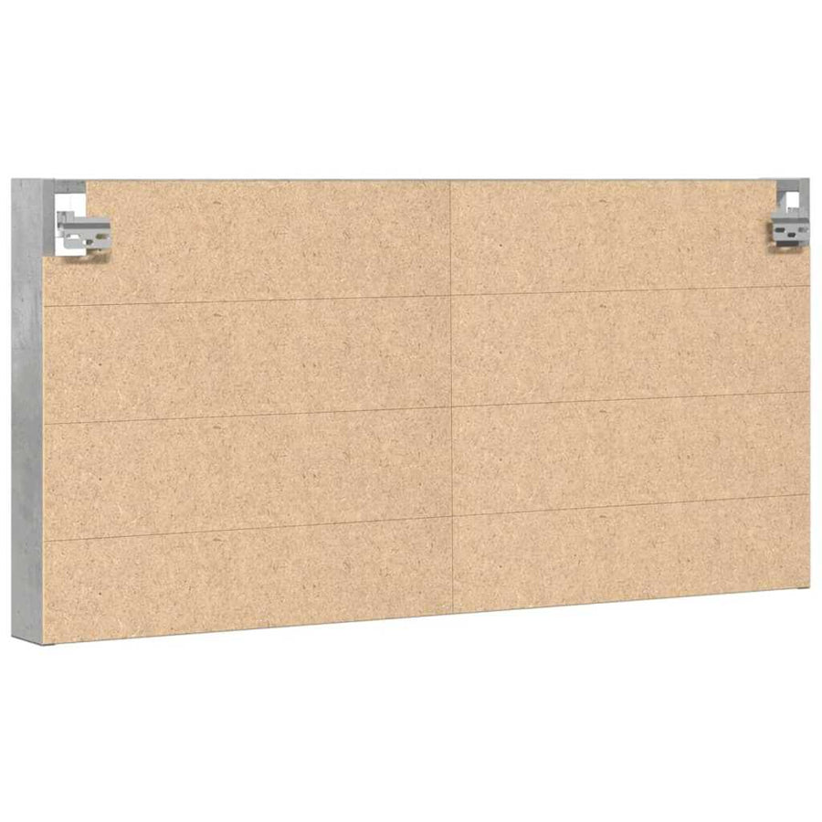 Vitrinekast 100x8,5x50 cm bewerkt hout betongrijs