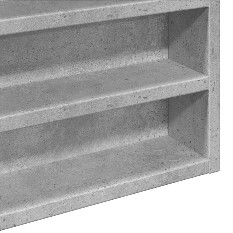 Vitrinekast 100x8,5x50 cm bewerkt hout betongrijs