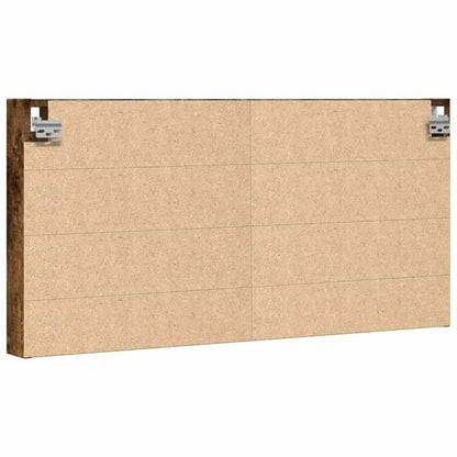 Vitrinekast 100x8,5x50 cm bewerkt hout gerookt eikenkleurig