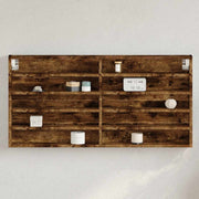 Vitrinekast 100x8.5x50 cm bewerkt hout gerookt eiken