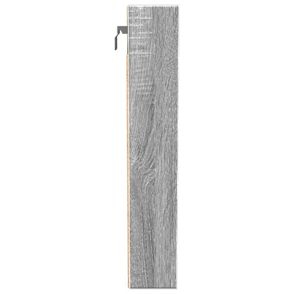 Vitrinekast 100x8,5x50 cm bewerkt hout grijs sonoma eikenkleur