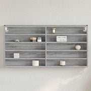 Vitrinekast 100x8,5x50 cm bewerkt hout grijs