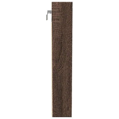 Vitrinekast 100x8,5x50 cm bewerkt hout bruin eikenkleurig