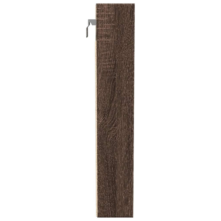 Vitrinekast 100x8,5x50 cm bewerkt hout bruin eikenkleurig