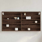 Vitrinekast 100x8.5x50 cm bewerkt hout bruineiken