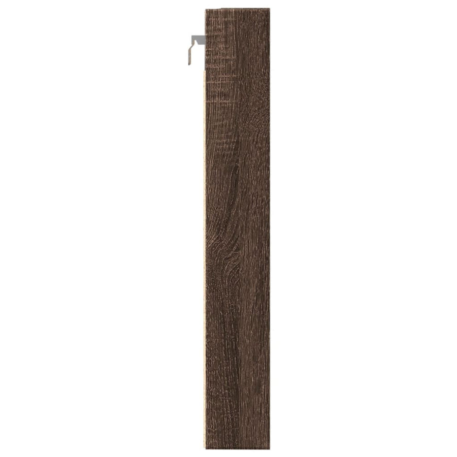Vitrinekast 80x8,5x58 cm bewerkt hout bruin eikenkleurig