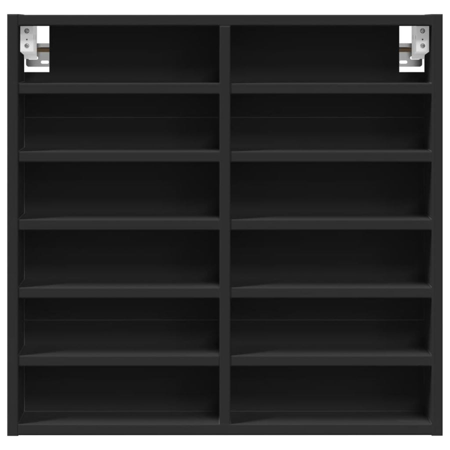 Vitrinekast 60x8,5x58 cm bewerkt hout zwart
