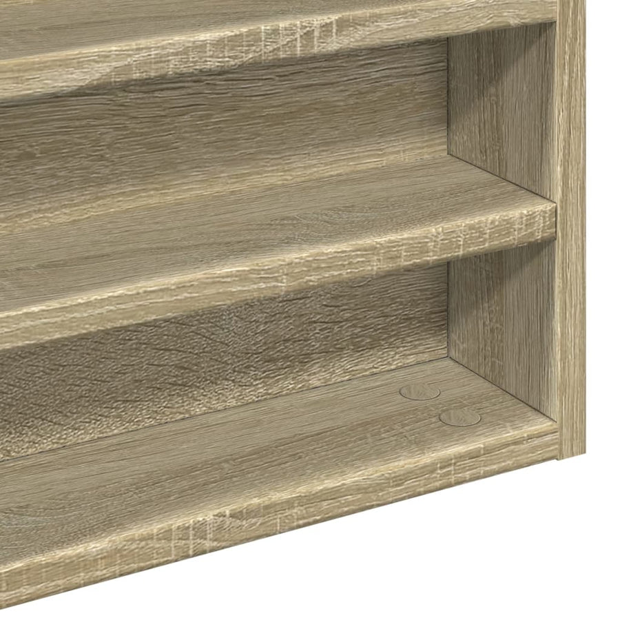 Vitrinekast 60x8,5x58 cm bewerkt hout sonoma eikenkleurig