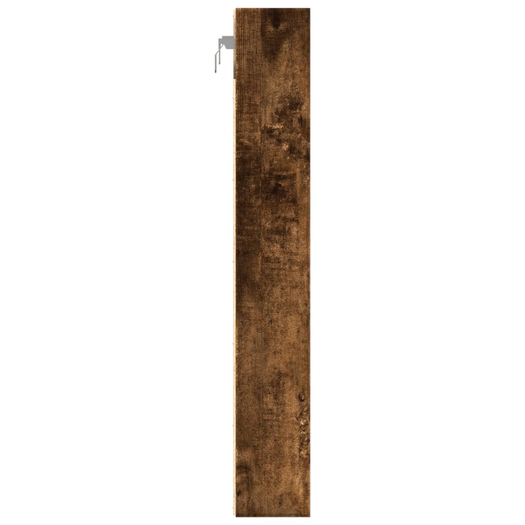Vitrinekast 60x8,5x58 cm bewerkt hout gerookt eikenkleurig