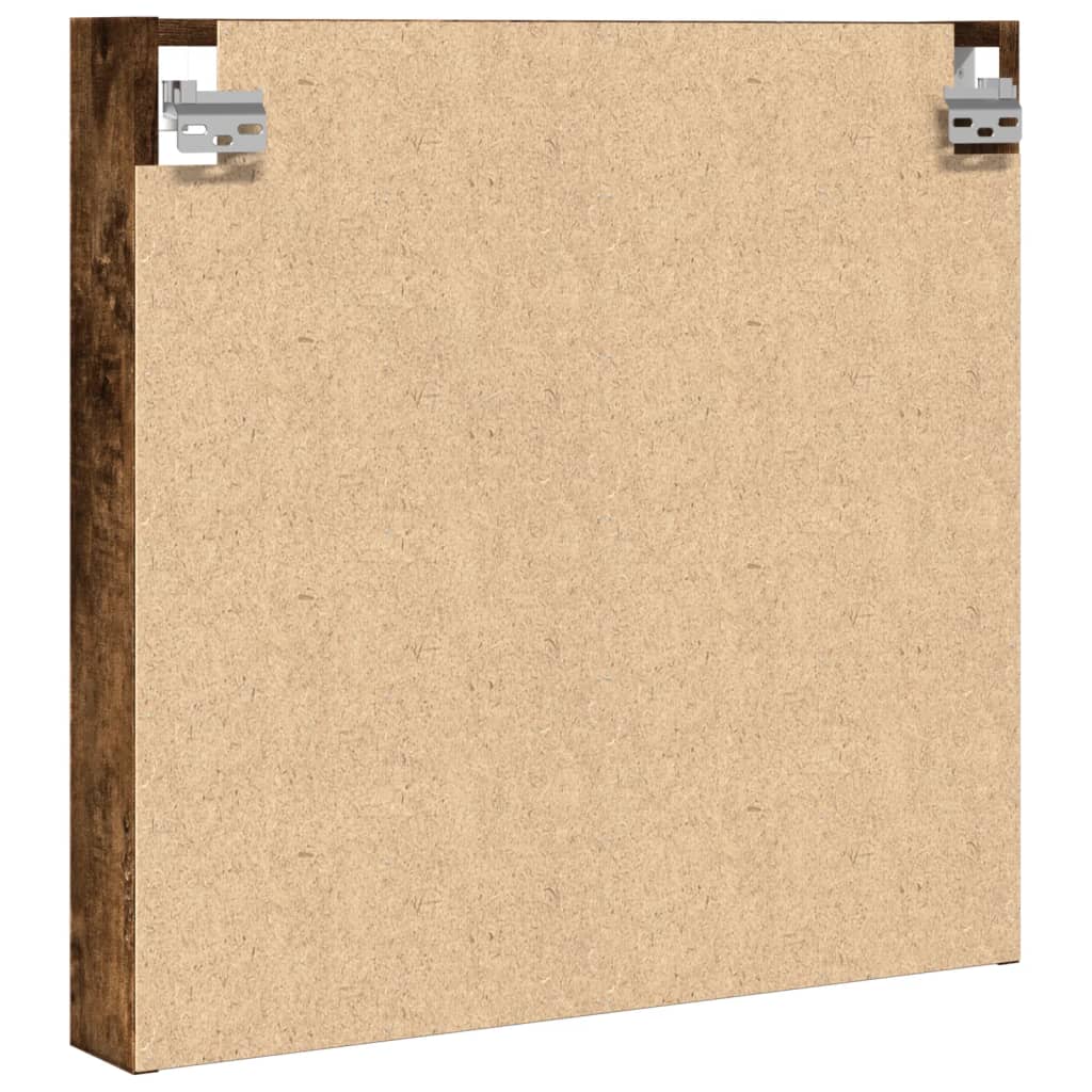 Vitrinekast 60x8,5x58 cm bewerkt hout gerookt eikenkleurig