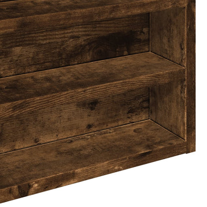 Vitrinekast 60x8,5x58 cm bewerkt hout gerookt eikenkleurig