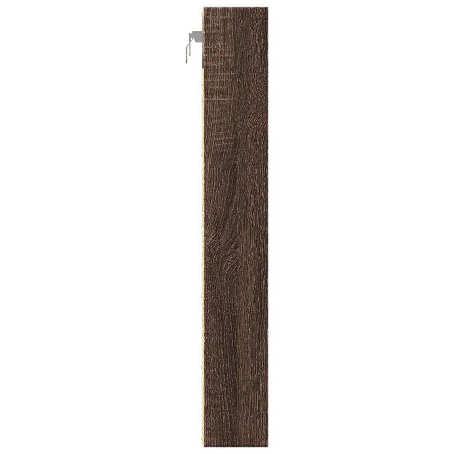 Vitrinekast 60x8,5x58 cm bewerkt hout bruin eikenkleurig