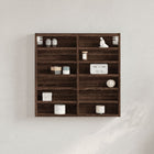 Vitrinekast 60x8,5x58 cm bewerkt hout bruineiken