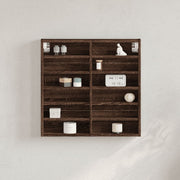 Vitrinekast 60x8,5x58 cm bewerkt hout bruineiken