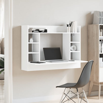 Wandbureau 105X48X75 Cm Bewerkt Hout Wit