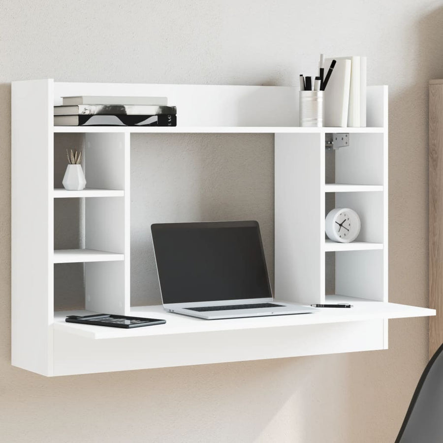 Wandbureau 105X48X75 Cm Bewerkt Hout Wit
