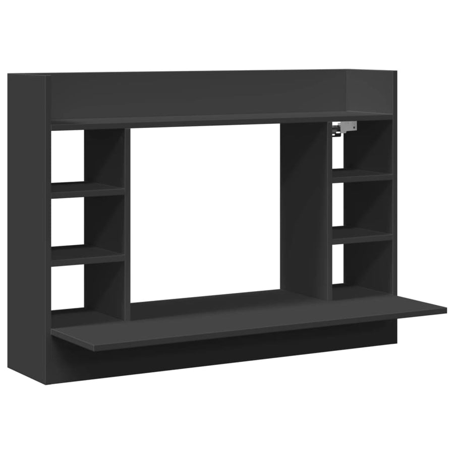 Wandbureau 105X48X75 Cm Bewerkt Hout Zwart
